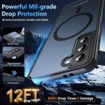 Hensinple for Samsung Galaxy S21 Case with 200% Stronger Magnetic,Military-Grade Drop Protection s21 Phone Case-Anti-Scratch & Anti-Fingerprint Matte, Skin-Friendly Galaxy s21 5g case[6.2"]-Black