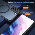 Hensinple for Samsung Galaxy S21 Case with 200% Stronger Magnetic,Military-Grade Drop Protection s21 Phone Case-Anti-Scratch & Anti-Fingerprint Matte, Skin-Friendly Galaxy s21 5g case[6.2"]-Black