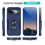 Bonkier for Google Pixel 9 Pro XL Case [15 FT Military Grade Drop Protection] with Screen Protector & Lens Protector Heavy-Duty Shockproof Kickstand Case for Pixel 9 Pro XL (Dark Blue)