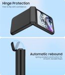 MAKAVO for Motorola Razr 2024 Case, Built-in Outer Screen Protector & Hinge Protection, Slim Fit Hard Full Body Shockproof Phone Cover for Moto Razr 2024, Black