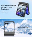 MAKAVO for Motorola Razr 2024 Case, Built-in Outer Screen Protector & Hinge Protection, Slim Fit Hard Full Body Shockproof Phone Cover for Moto Razr 2024, Black