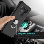 lovpec Case for LG K51 with Soft TPU Screen Protector, Ring Holder Kickstand Shockproof Protective Phone Cover Case Compatible with LG K51/for LG Q51/for LG Reflect (Black)