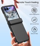 MAKAVO for Motorola Razr 2024 Case, Built-in Outer Screen Protector & Hinge Protection, Slim Fit Hard Full Body Shockproof Phone Cover for Moto Razr 2024, Black