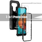 lovpec Case for LG K51 with Soft TPU Screen Protector, Ring Holder Kickstand Shockproof Protective Phone Cover Case Compatible with LG K51/for LG Q51/for LG Reflect (Black)