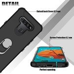 lovpec Case for LG K51 with Soft TPU Screen Protector, Ring Holder Kickstand Shockproof Protective Phone Cover Case Compatible with LG K51/for LG Q51/for LG Reflect (Black)