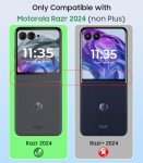 MAKAVO for Motorola Razr 2024 Case, Built-in Outer Screen Protector & Hinge Protection, Slim Fit Hard Full Body Shockproof Phone Cover for Moto Razr 2024, Black