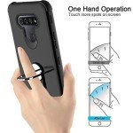 lovpec Case for LG K51 with Soft TPU Screen Protector, Ring Holder Kickstand Shockproof Protective Phone Cover Case Compatible with LG K51/for LG Q51/for LG Reflect (Black)
