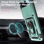 for Google Pixel 9 / Pixel 9 Pro Case with Slide Camera Cover Screen Protector [Military Grade Drop Tested] Magnetic Ring Holder Kickstand Protective Phone Case for Google Pixel 9/9 Pro, Dark Green