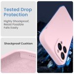 FireNova for iPhone 14 Pro Case, Silicone Upgraded [Camera Protection] Phone Case with [2 Screen Protectors], Soft Anti-Scratch Microfiber Lining Inside, 6.1 inch,Chalk Pink
