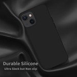 Cordking Designed for iPhone 13 Case, Designed for iPhone 14 Case, Silicone Ultra Slim Shockproof Protective Phone Case with [Soft Anti-Scratch Microfiber Lining], 6.1 inch, Black