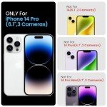 FireNova for iPhone 14 Pro Case, Silicone Upgraded [Camera Protection] Phone Case with [2 Screen Protectors], Soft Anti-Scratch Microfiber Lining Inside, 6.1 inch,Chalk Pink