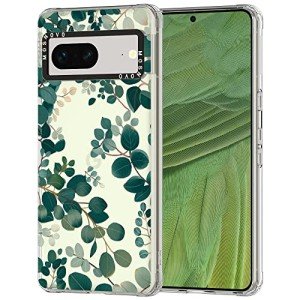 MOSNOVO Case for Google Pixel 7, [Buffertech 6.6ft Military-Grade Drop Protection] [Anti Peel Off Tech] Clear TPU Bumper Phone Case Cover Design - Eucalyptus