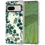 MOSNOVO Case for Google Pixel 7, [Buffertech 6.6ft Military-Grade Drop Protection] [Anti Peel Off Tech] Clear TPU Bumper Phone Case Cover Design - Eucalyptus