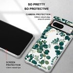 MOSNOVO Case for Google Pixel 7, [Buffertech 6.6ft Military-Grade Drop Protection] [Anti Peel Off Tech] Clear TPU Bumper Phone Case Cover Design - Eucalyptus