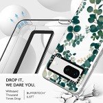MOSNOVO Case for Google Pixel 7, [Buffertech 6.6ft Military-Grade Drop Protection] [Anti Peel Off Tech] Clear TPU Bumper Phone Case Cover Design - Eucalyptus