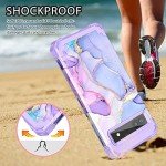 Hekodonk for Google Pixel 6A Case (2022),Heavy Duty Full Body Shockproof Protection Hard Plastic+Silicone Rubber Hybrid 3 in 1 Protective Phone Case for Google Pixel 6A,Amethyst Purple