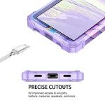 Hekodonk for Google Pixel 6A Case (2022),Heavy Duty Full Body Shockproof Protection Hard Plastic+Silicone Rubber Hybrid 3 in 1 Protective Phone Case for Google Pixel 6A,Amethyst Purple