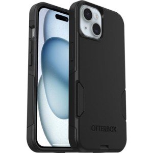 OtterBox iPhone 16e, 15, 14, & 13 Commuter Series Case - BLACK, Slim & Tough, Pocket-Friendly, with Port Protection (Ships in Polybag)