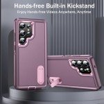 BaHaHoues for Samsung Galaxy S25 Ultra Case for Samsung S25 Ultra Phone Case with Built in Kickstand, Shockproof/DropProof Military Grade Protective Cover for Galaxy S25 Ultra (Night Purple/Baby Pink)