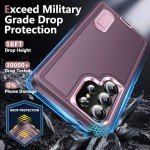 BaHaHoues for Samsung Galaxy S25 Ultra Case for Samsung S25 Ultra Phone Case with Built in Kickstand, Shockproof/DropProof Military Grade Protective Cover for Galaxy S25 Ultra (Night Purple/Baby Pink)