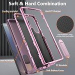 BaHaHoues for Samsung Galaxy S25 Ultra Case for Samsung S25 Ultra Phone Case with Built in Kickstand, Shockproof/DropProof Military Grade Protective Cover for Galaxy S25 Ultra (Night Purple/Baby Pink)