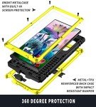 Simicoo Compatible with Samsung S23 Ultra Metal Case with Screen Protector Camera Cover Military Rugged Heavy Duty S23 Ultra Case Metal Kickstand Full Body Tough Dustproof Shockproof Cover (Yellow)