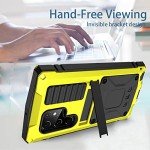 Simicoo Compatible with Samsung S23 Ultra Metal Case with Screen Protector Camera Cover Military Rugged Heavy Duty S23 Ultra Case Metal Kickstand Full Body Tough Dustproof Shockproof Cover (Yellow)