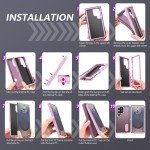 BaHaHoues for Samsung Galaxy S25 Ultra Case for Samsung S25 Ultra Phone Case with Built in Kickstand, Shockproof/DropProof Military Grade Protective Cover for Galaxy S25 Ultra (Night Purple/Baby Pink)