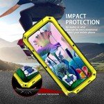 Simicoo Compatible with Samsung S23 Ultra Metal Case with Screen Protector Camera Cover Military Rugged Heavy Duty S23 Ultra Case Metal Kickstand Full Body Tough Dustproof Shockproof Cover (Yellow)