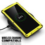 Simicoo Compatible with Samsung S23 Ultra Metal Case with Screen Protector Camera Cover Military Rugged Heavy Duty S23 Ultra Case Metal Kickstand Full Body Tough Dustproof Shockproof Cover (Yellow)