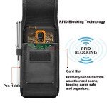 Takfox Phone Holster for Samsung Galaxy S25 Ultra S24 Plus S23 S22 S21 FE S20 Note 20 A35 A16 A23 A15 A51 A71, Moto G Stylus 5G Nylon Cell Phone Belt Clip Holster Carrying Pouch w Card Holder,Black