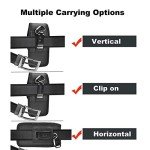 Takfox Phone Holster for Samsung Galaxy S25 Ultra S24 Plus S23 S22 S21 FE S20 Note 20 A35 A16 A23 A15 A51 A71, Moto G Stylus 5G Nylon Cell Phone Belt Clip Holster Carrying Pouch w Card Holder,Black