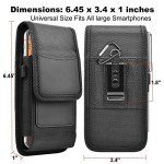 Takfox Phone Holster for Samsung Galaxy S25 Ultra S24 Plus S23 S22 S21 FE S20 Note 20 A35 A16 A23 A15 A51 A71, Moto G Stylus 5G Nylon Cell Phone Belt Clip Holster Carrying Pouch w Card Holder,Black