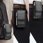 Takfox Phone Holster for Samsung Galaxy S25 Ultra S24 Plus S23 S22 S21 FE S20 Note 20 A35 A16 A23 A15 A51 A71, Moto G Stylus 5G Nylon Cell Phone Belt Clip Holster Carrying Pouch w Card Holder,Black