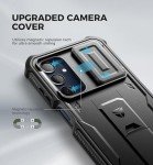 Dexnor for Samsung Galaxy A16-5G Phone Case, [2 Front Frame] [Built-in Magnetic Slide Camera Cover & Kickstand] Heavy Duty Protection Shockproof Case with Screen Protector, 6.7 inch Black