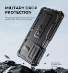 Dexnor for Samsung Galaxy A16-5G Phone Case, [2 Front Frame] [Built-in Magnetic Slide Camera Cover & Kickstand] Heavy Duty Protection Shockproof Case with Screen Protector, 6.7 inch Black
