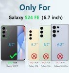 FNTCASE for Samsung Galaxy S24-FE Case: Military Grade Drop Proof Protection Mobile Cover with Kickstand | Matte Textured Rugged Shockproof TPU | Protective Sturdy Phone Case Black