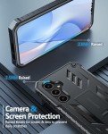 FNTCASE for Samsung Galaxy S24-FE Case: Military Grade Drop Proof Protection Mobile Cover with Kickstand | Matte Textured Rugged Shockproof TPU | Protective Sturdy Phone Case Black