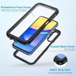 Lanhiem for Samsung Galaxy A15 5G Phone Case, IP68 Waterproof Dustproof Cover with Screen Protector, Heavy Duty Full Body Protective Case for Samsung Galaxy A15 5G, Black/Clear