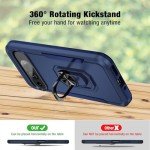 Bonkier for Google Pixel 9 Case [15 FT Military Grade Drop Protection] with Screen Protector & Lens Protector Heavy-Duty Shockproof Kickstand Case for Pixel 9 (Dark Blue)