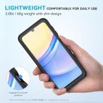 Lanhiem for Samsung Galaxy A15 5G Phone Case, IP68 Waterproof Dustproof Cover with Screen Protector, Heavy Duty Full Body Protective Case for Samsung Galaxy A15 5G, Black/Clear