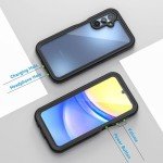 Lanhiem for Samsung Galaxy A15 5G Phone Case, IP68 Waterproof Dustproof Cover with Screen Protector, Heavy Duty Full Body Protective Case for Samsung Galaxy A15 5G, Black/Clear