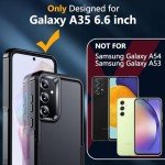 SPIDERCASE for Samsung Galaxy A35 5G Case,[12 FT Military Grade Drop Protection] 2 Pack[Tempered Glass Screen Protector + Camera Lens Protector] Heavy Duty Shockproof Case,Black