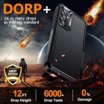 SPIDERCASE for Samsung Galaxy A35 5G Case,[12 FT Military Grade Drop Protection] 2 Pack[Tempered Glass Screen Protector + Camera Lens Protector] Heavy Duty Shockproof Case,Black