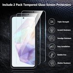 SPIDERCASE for Samsung Galaxy A35 5G Case,[12 FT Military Grade Drop Protection] 2 Pack[Tempered Glass Screen Protector + Camera Lens Protector] Heavy Duty Shockproof Case,Black