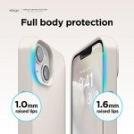 elago Compatible with iPhone 14 Plus Case, Liquid Silicone Case, Full Body Protective Cover, Shockproof, Slim Design, Anti-Scratch Soft Microfiber Lining, 6.7 inch (Stone)