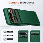 CENMASO for Google Pixel 9 Pro Case/Pixel 9 Case with Card Holder (4 Cards) & Sliding Camera Cover & Kickstand【RFID Blocking】 Full-Body Shockproof Wallet Phone Case for Pixel 9/9 Pro-Green