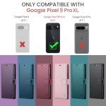 for Google Pixel 9 Pro XL 5G 6.8" Wallet Case with RFID Blocking Credit Card Holder, PU Leather Folio Flip Kickstand Protective Shockproof Cover Women Men for Pixel 9 Pro XL Phone case (Purple)