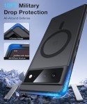 FNDMIL [NO.1 Magnetic for Google Pixel 6 Case with MagSafe [Military Grade Drop Tested][Translucent Matte][Anti-Fingerprint] Slim Case Soft Silicone Bumper for Google Pixel 6 Phone Case,Black
