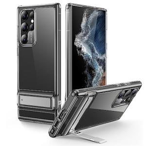 ESR for Samsung Galaxy S22 Ultra Phone Case, 3 Stand Modes Kickstand for S22 Ultra Cover, Military-Grade Drop Protection, Slim Fit, Boost Series Case, Clear